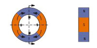 Multi-polar magnetization on inner circumference