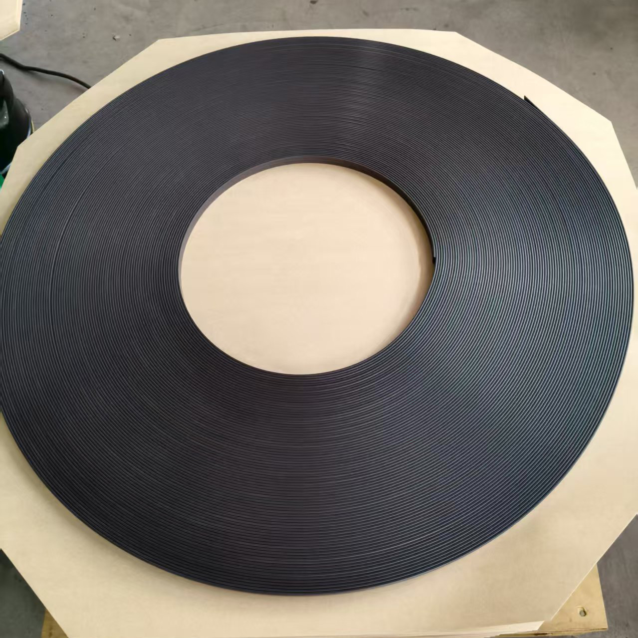 Warehouse stock of rubber magnet tape, strip and sheet
