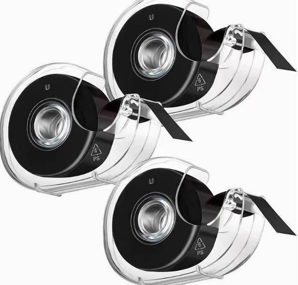 Rubber magnet tape rolls in desktop dispensers